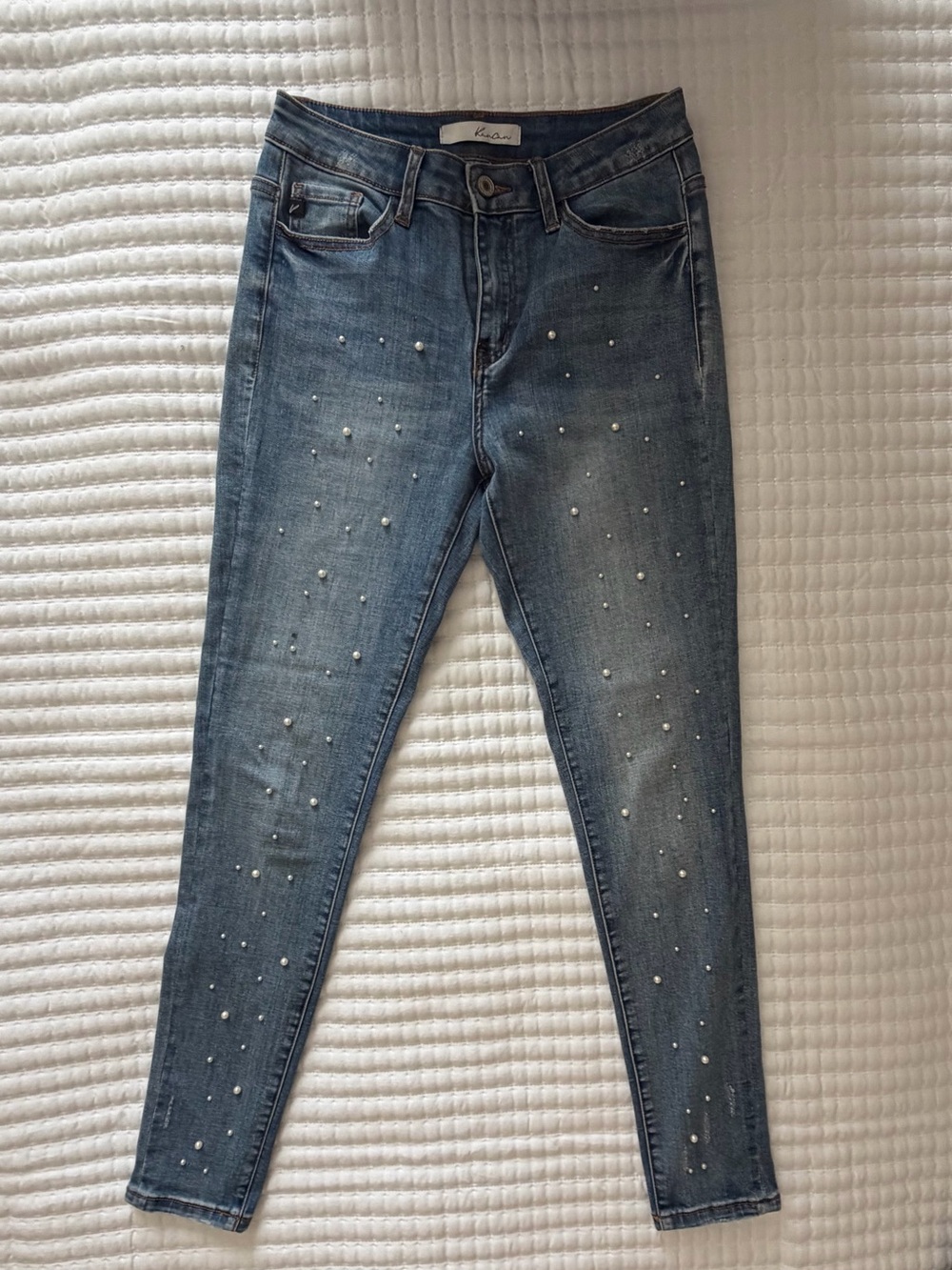 Kancan Pearl-Embellished Jeans - Women 27” waist
